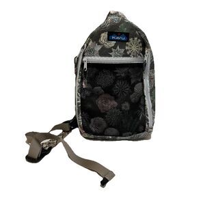 KAVU Succulents Bag Rope Sack Crossbody Sling Backpack Floral